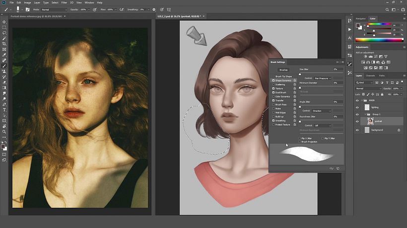 Photoshop Tutorial: Rendering Hair and Eyes 14