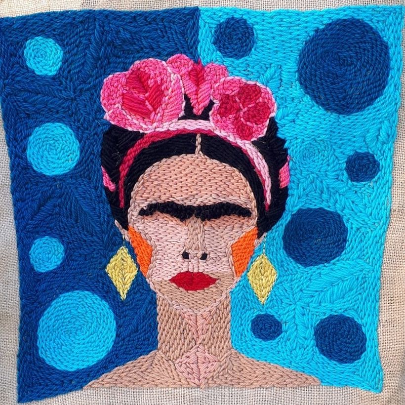  My version of punch needle Frida