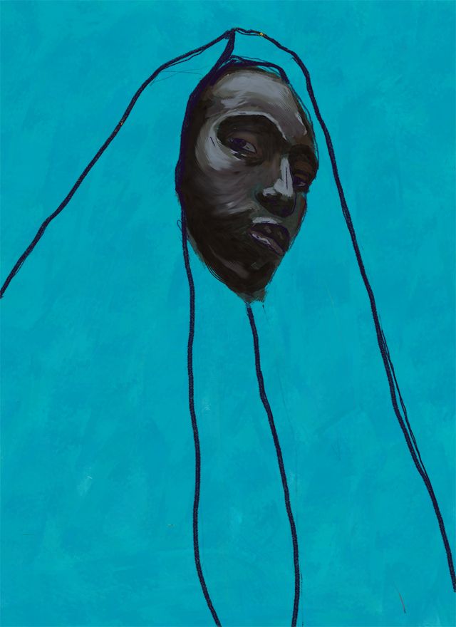 en el rostro quise emplear colores  realmente  oscuros para lograr un buen contraste.