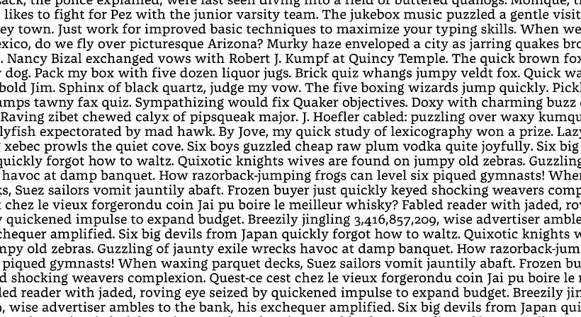 La textura de la «mancha tipográfica» es el parámetro principal para juzgar cualquier detalle particular en los signos.