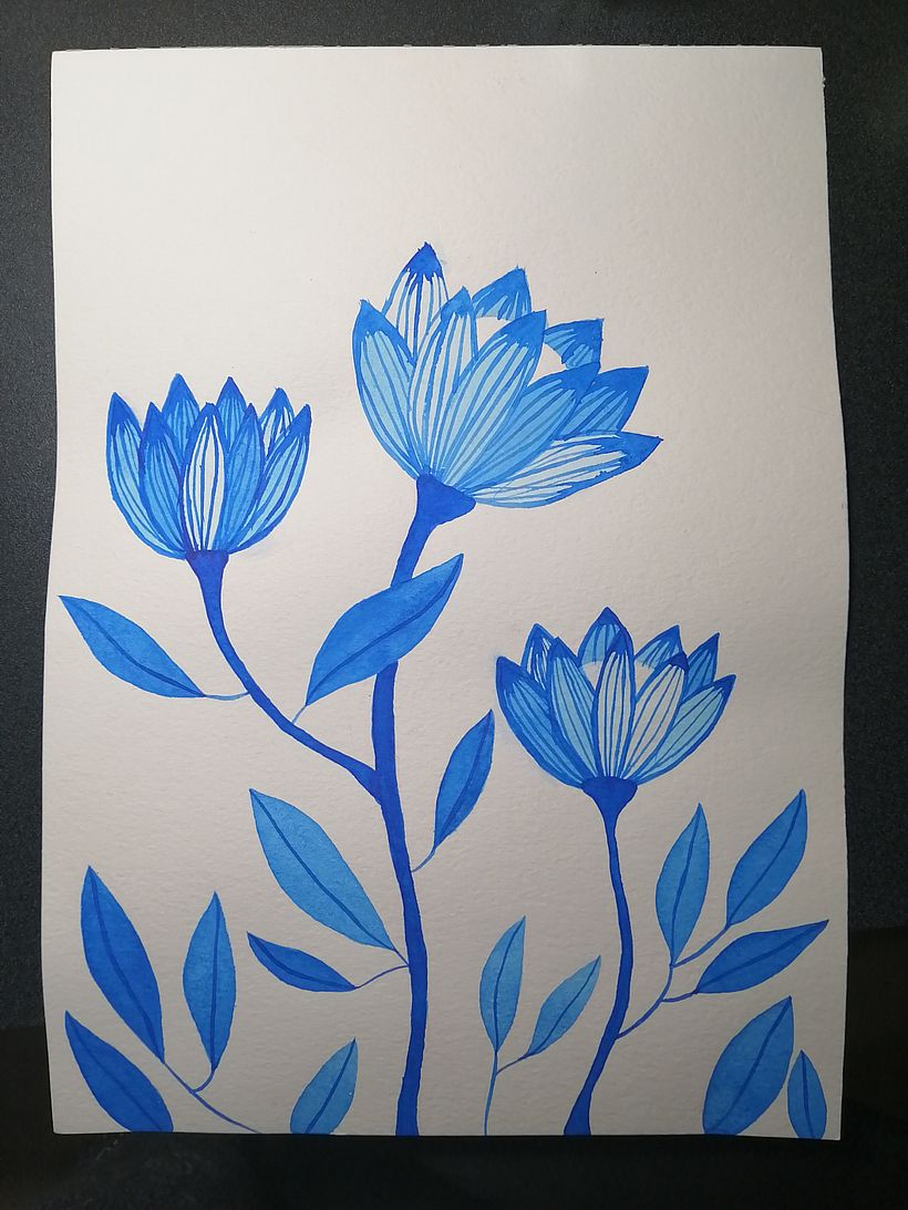 acuarela, versión en azul