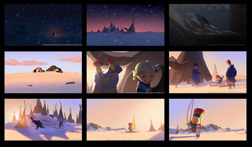Samuel Smith painted color keys for SPA Studios' first film, Klaus