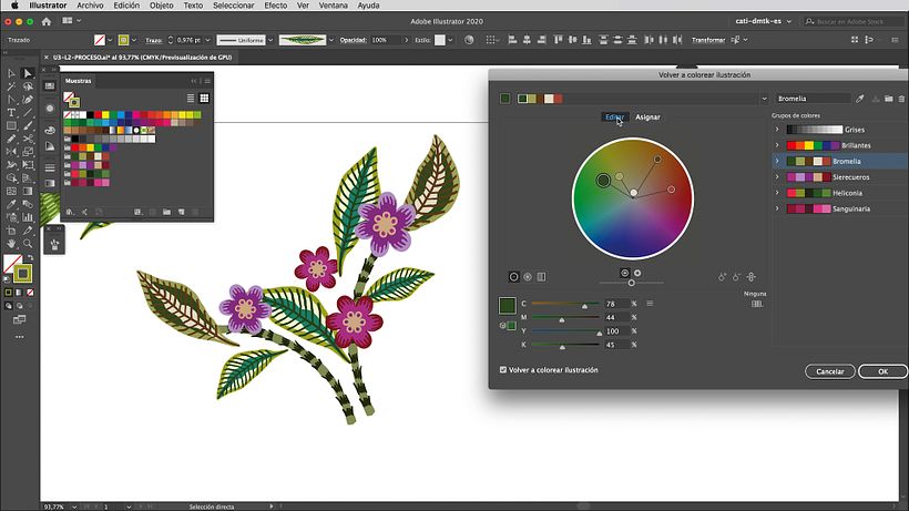 The color wheel gives more edit options
