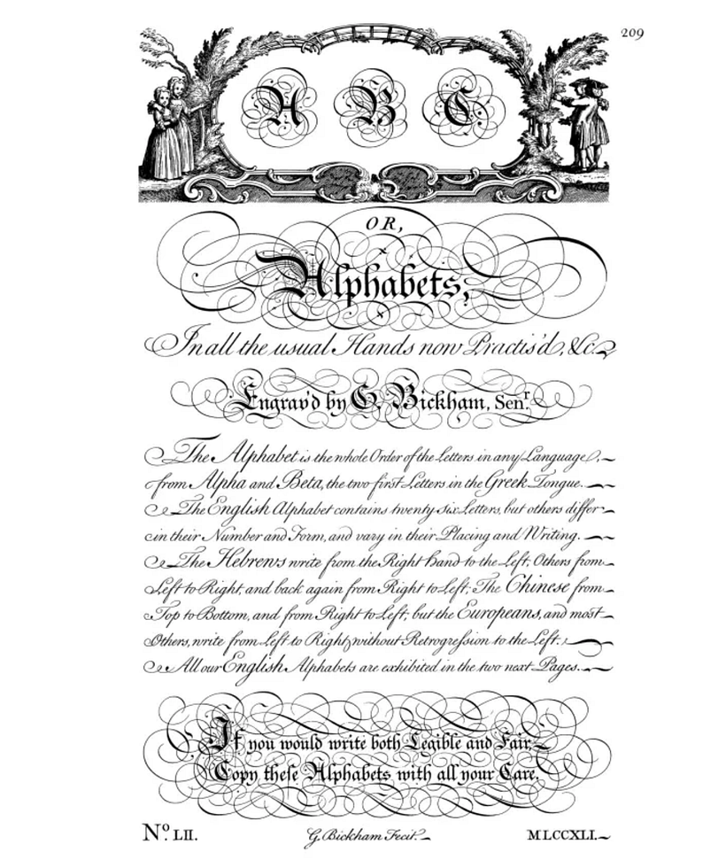 Ejemplo de caligrafía inglesa