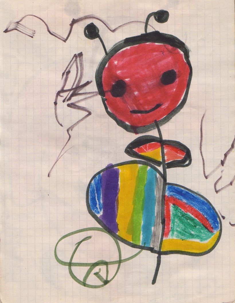 Desenho de Flavia Z Drago quando criança
