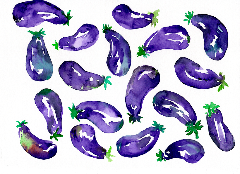 Aquarela Gestual - Vegetais 2