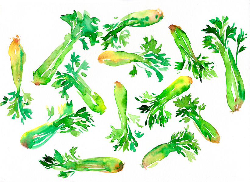 Aquarela Gestual - Vegetais 2