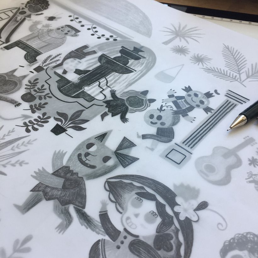 First illustrations of Gustavo, the Shy Ghost by Flavia Z Drago