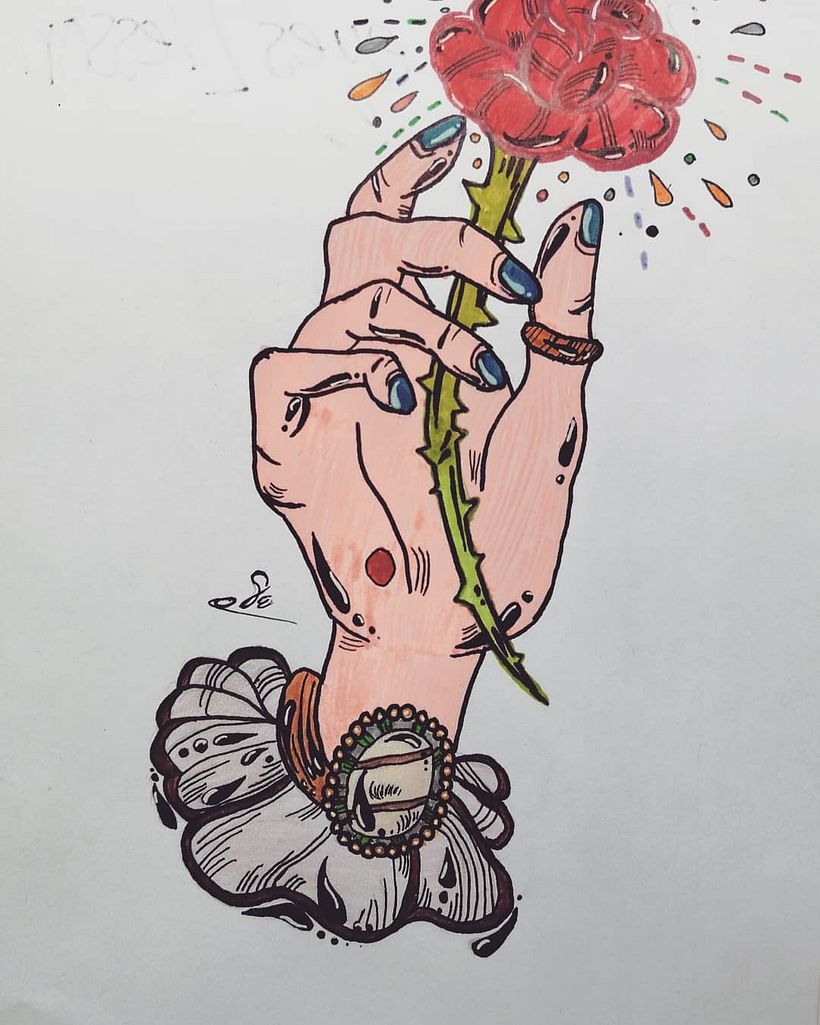 Este hermoso dibujo hizo que mis viejos recuerdos cobraran vida. Por eso decidí recrear este sentimiento en forma de una flor