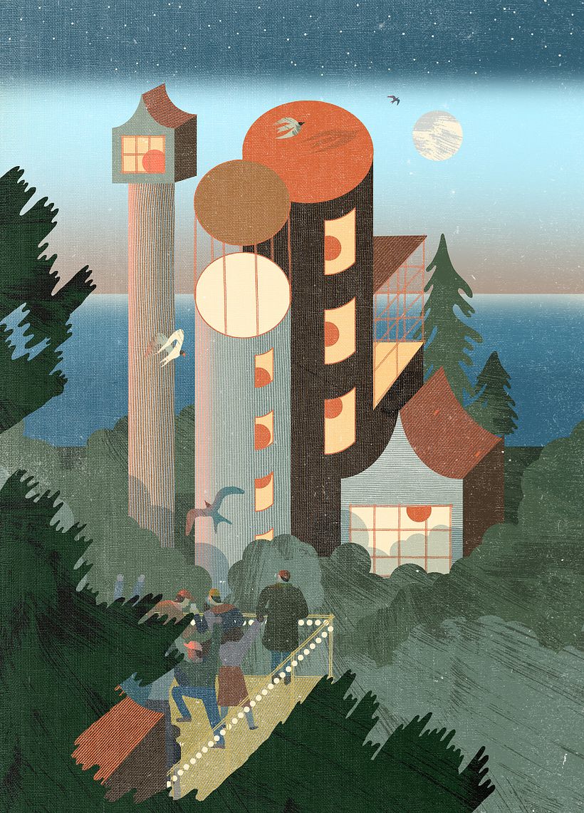 An illustration created for Folio Art's project, 'Wish I Was There'.