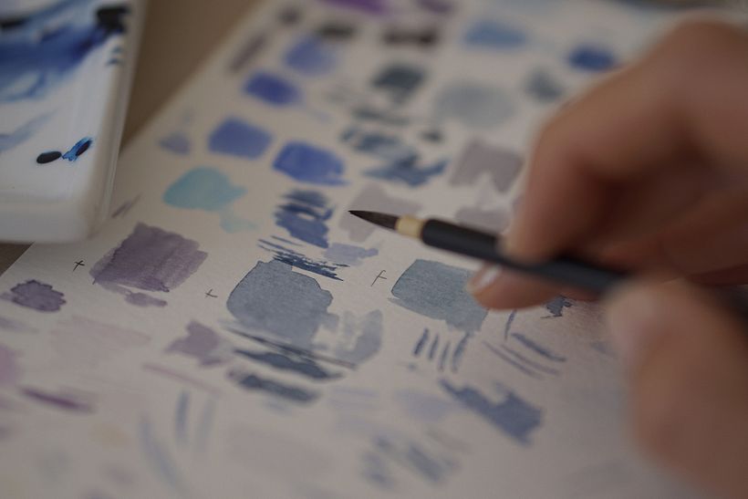 Estudios en Acuarela de una Garza Azul - Watercolor Studies of a Blue Egret 5