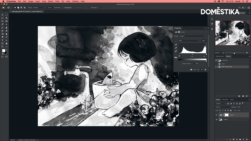 Photoshop Tutorial: How to Enhance a Scanned Illustration 5