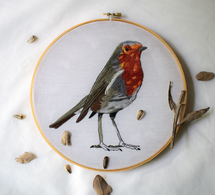 Mi Proyecto del curso: Pintar con hilo: técnicas de ilustración textil -1