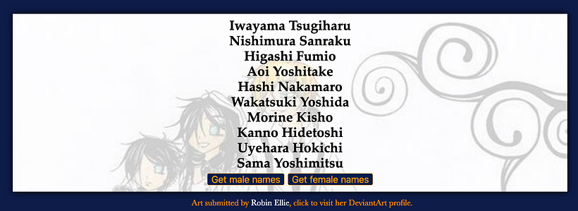 Fantasy Names Generator