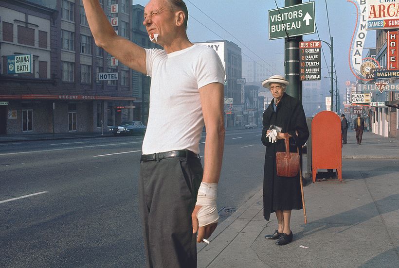 Man with bandage (Fred Herzog, 1968) Herzog was a pioneer of freestyle artistic color photography. 