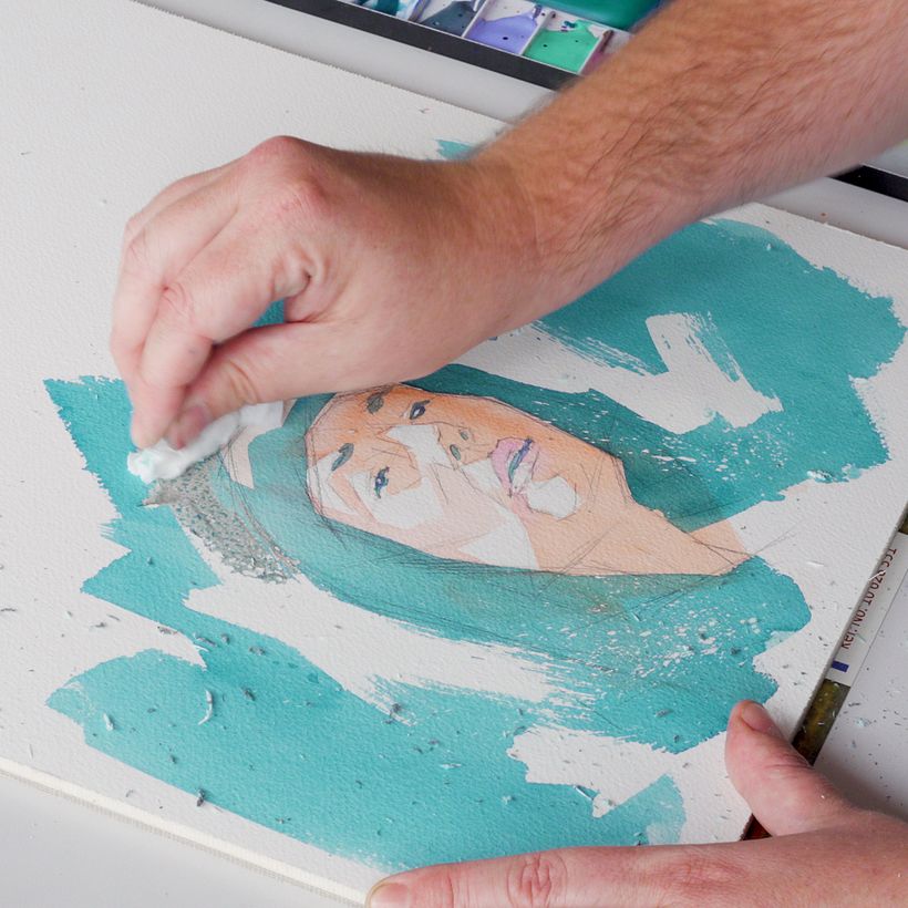Learn to Use Masking Fluid with Watercolor Paints 6