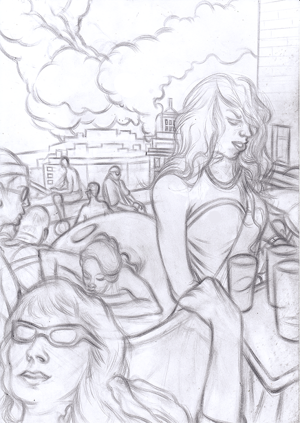 Boceto a lápiz sobre dinA4