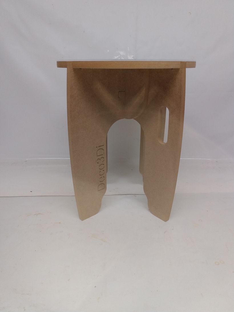 Mi Proyecto del curso: Diseño de banquito auto-armable cortado con router CNC 3