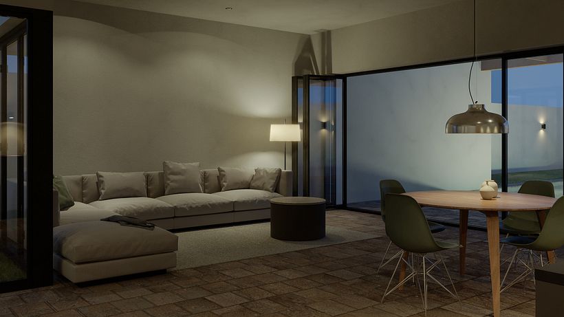 Imagen final de noche del salón