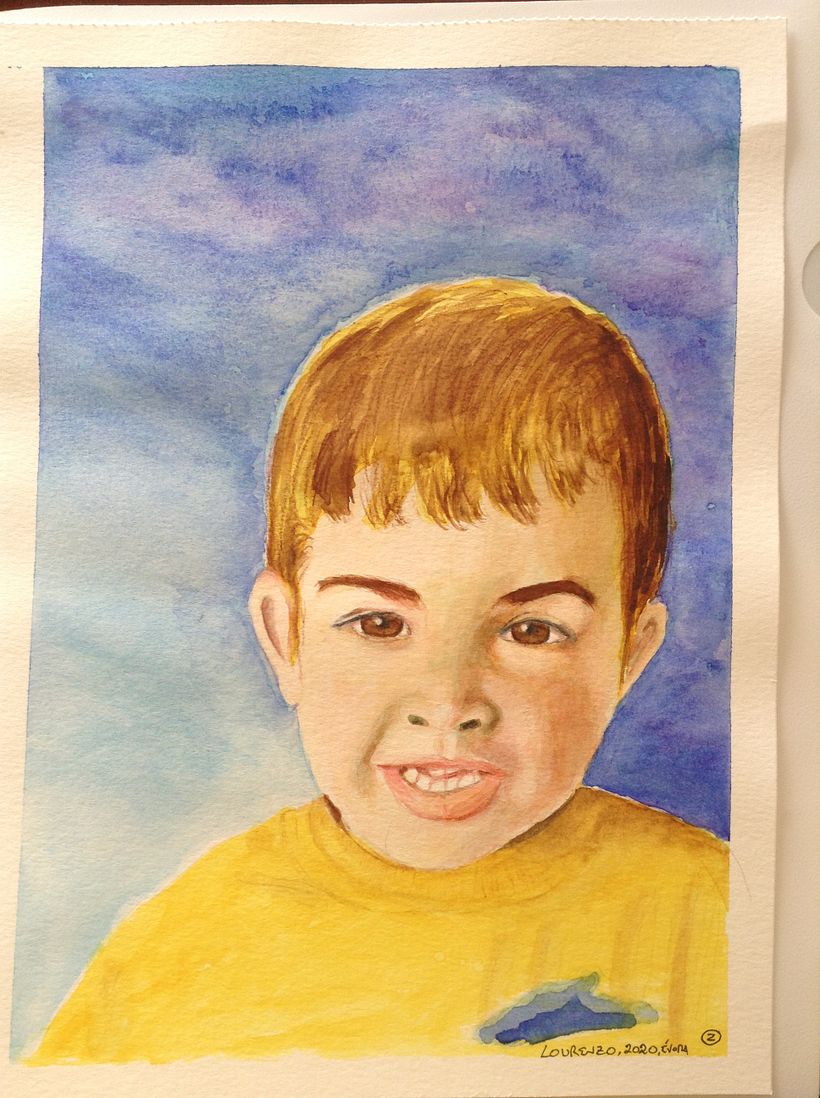 Lourenzo. His grandmother asked me to paint his portrait, so i used my latest knowledges to paint it. He has died, so...