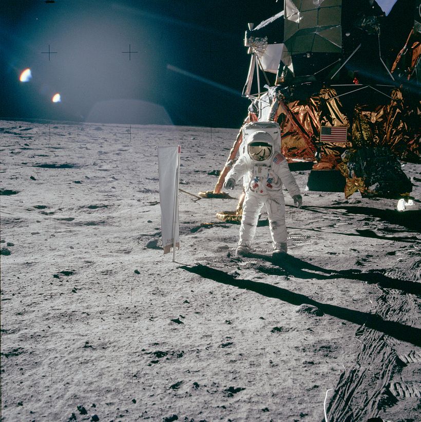 Portrait of Buzz Aldrin by Neil Armstrong; Project Apollo Archive