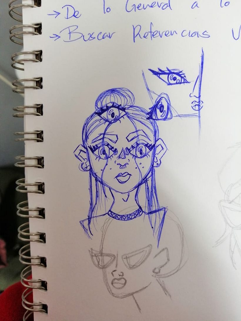 Desarrollé este boceto después de analizar el concepto y el moodboard realizado en los ejercicios previos.