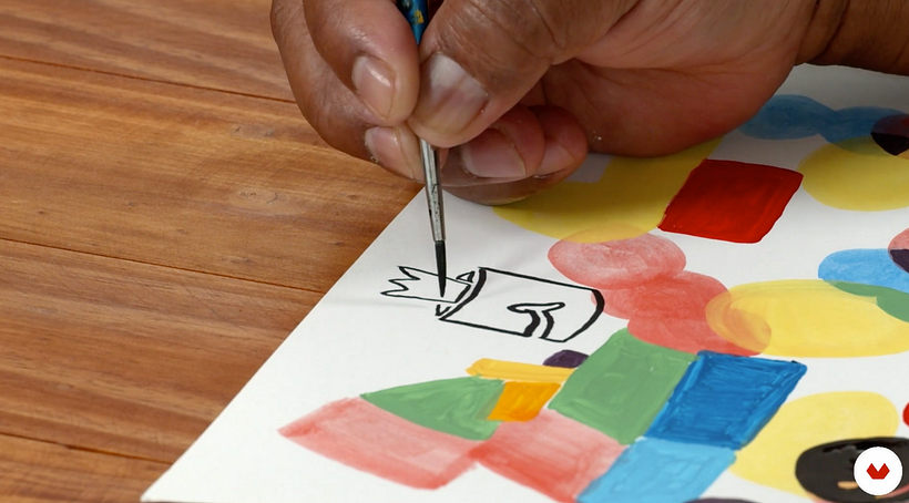 Ejemplo de aplicación de dibujo en negativo