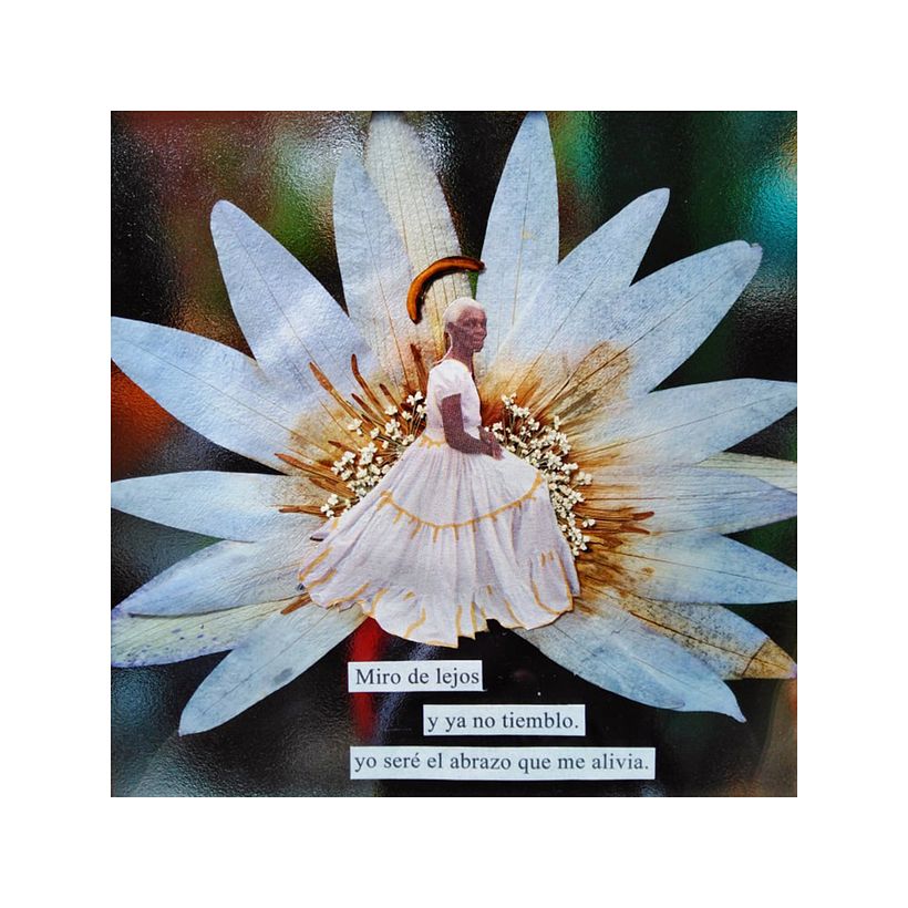 Analog collage with pressed plants and clippings. Happy Green Family 2020. 