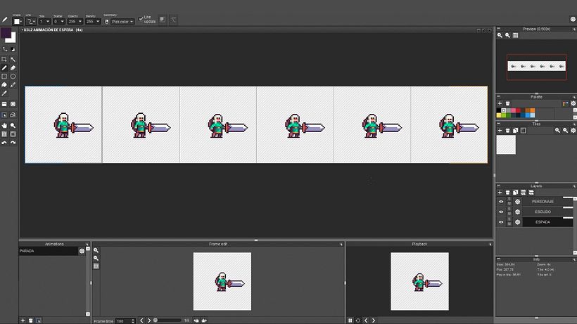 Fill in the other frames, editing the hair, clothing, and accessories