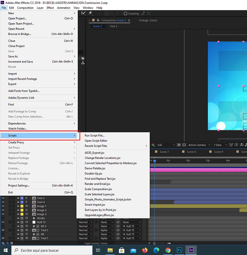 After Effects CC 2018: Cambiar escala de varias capas a la vez 1