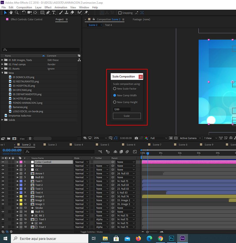 After Effects CC 2018: Cambiar escala de varias capas a la vez 2