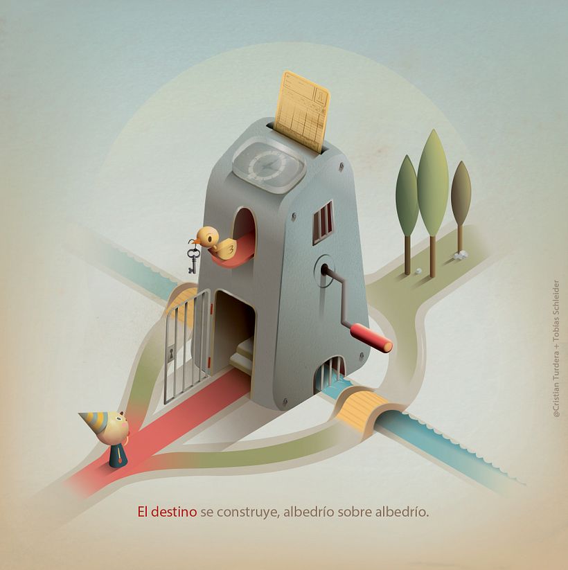 Máquina de destino en isométrica - Traditionelle Illustration