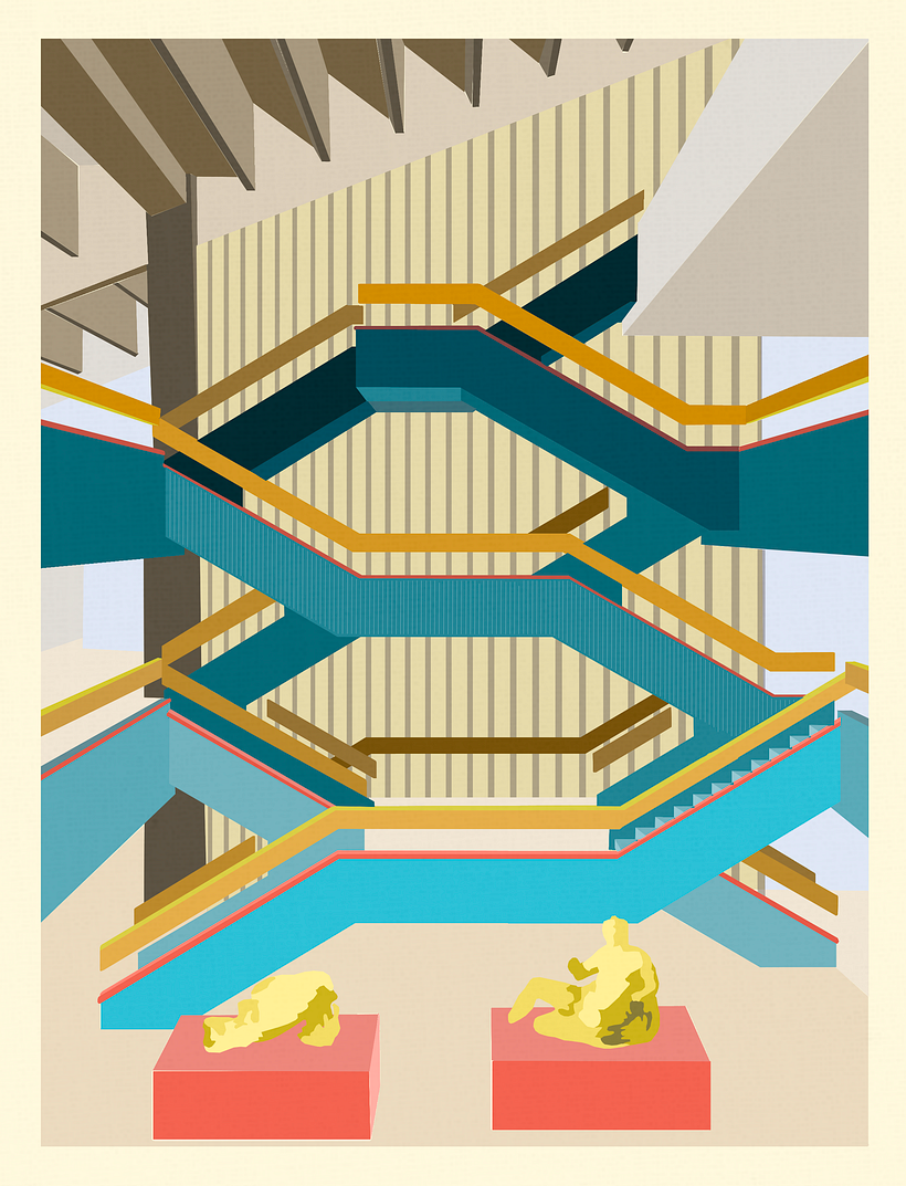 BIBLIOTECA CENTRAL GABRIEL GARCIA MARQUEZ. ILUSTRACION: DANIELA ORTIZ CHACON