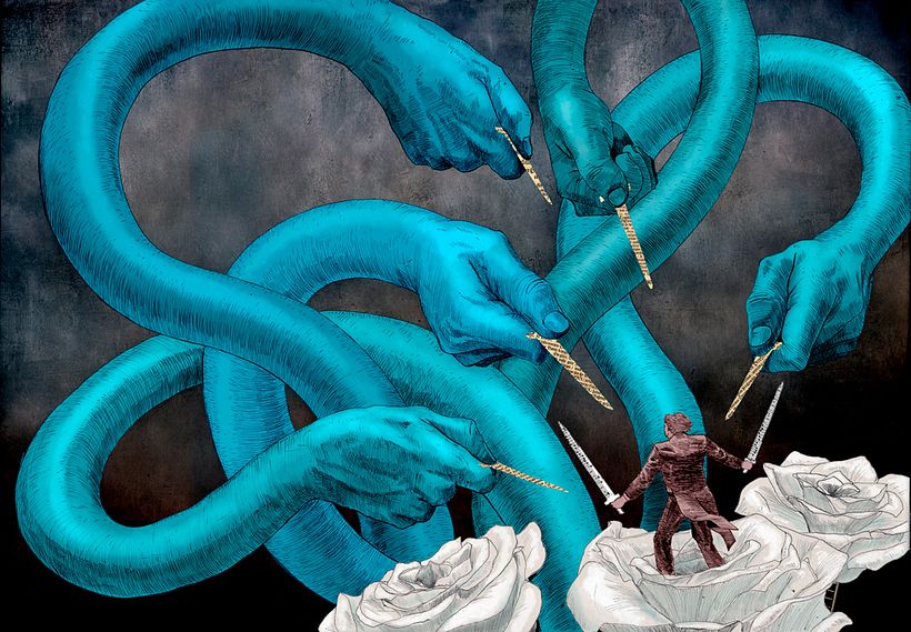 Ilustração de José Rosero para a Orquestra Filarmônica de Bogotá