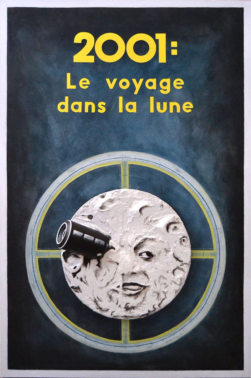 Cartel Collage 2001: LE VOYAGE DANS LA LUNE (90x60cm)