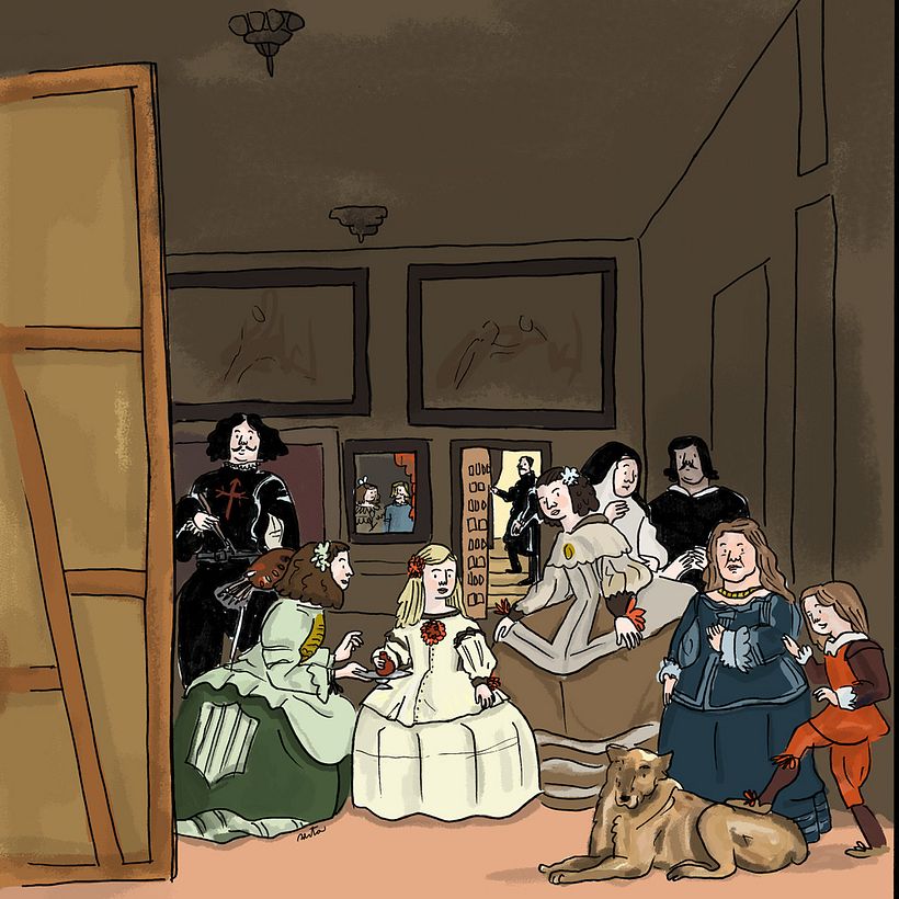 Una versión de Las Meninas, de Velázquez.
