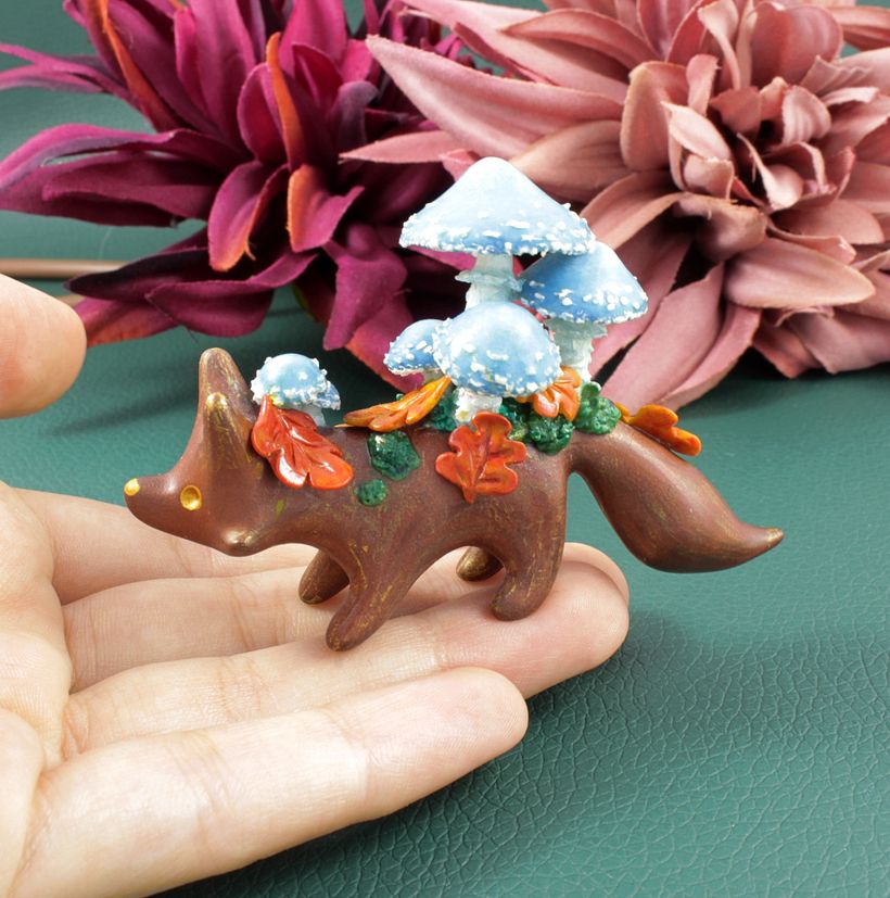 Mushroom Foxes in Polymer Clay 2