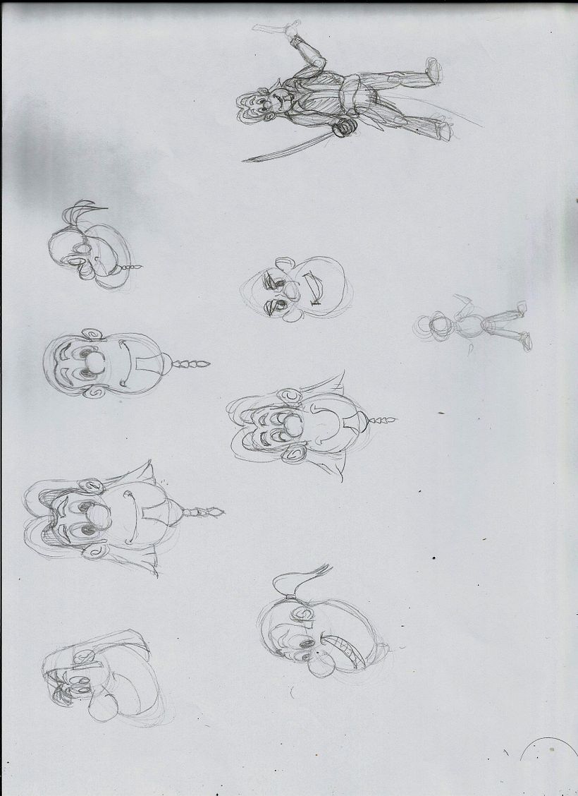 Boceto de Marcus (Corsario y enemigo del Capitan Robert)