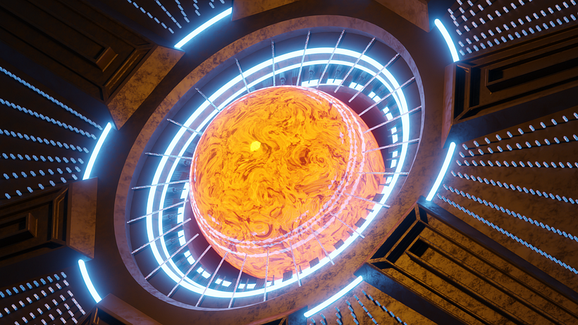 Sci-fi futurist civilization living with the energy of a little star. A proyect created with Blender 2.8 .