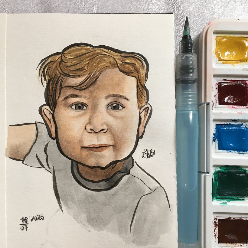 4. Acuarela y tinta china, frontal.