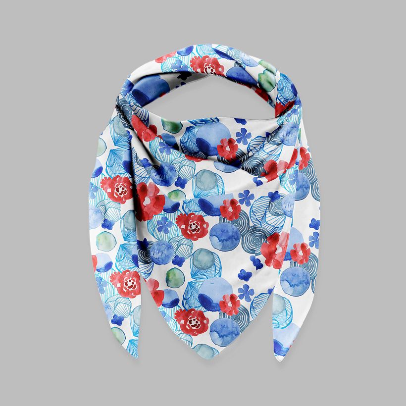 The pattern applied on scarf mock-up. I am very happy with the result.