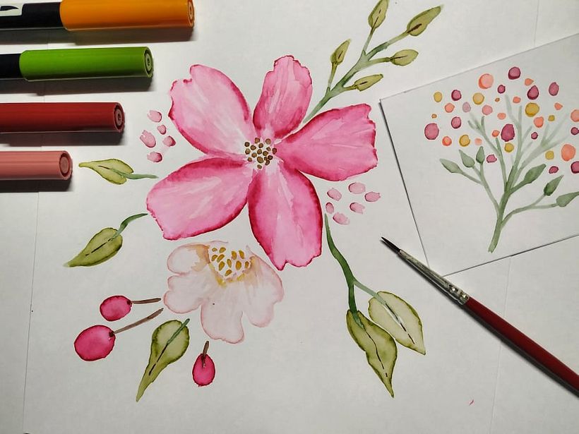 Hand-Painted Cards using Watercolor Pens 6