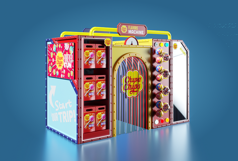 Chupa chups & Mentos Expositor | Infografía 3D 3