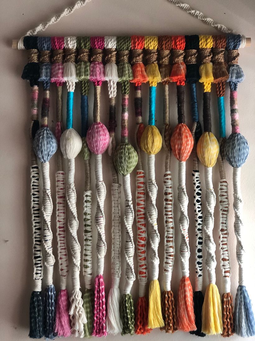 Mi Proyecto del curso: Macramé: técnicas de tejido envuelto -1
