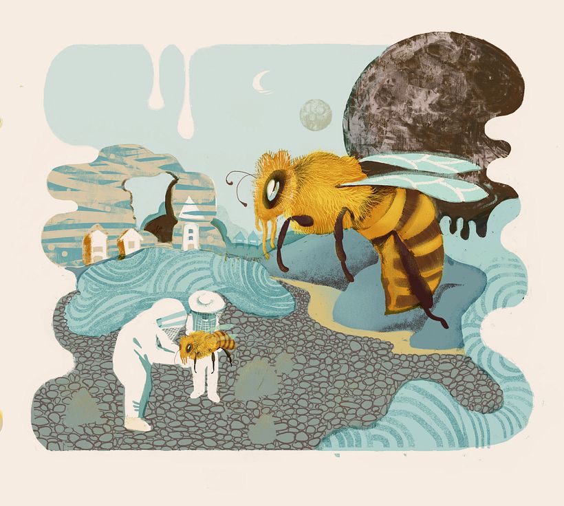 My project in Digital Illustration with Textures in Photoshop course -1