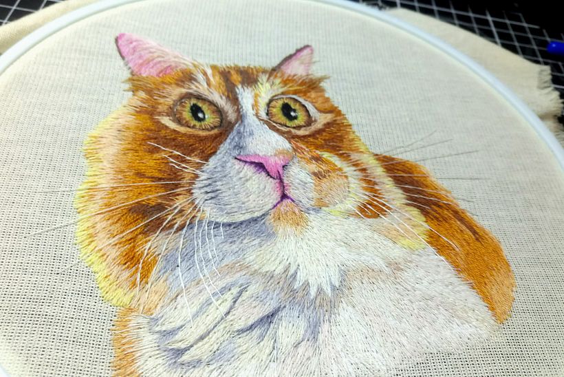Mi primer Needle painting gatuno 2