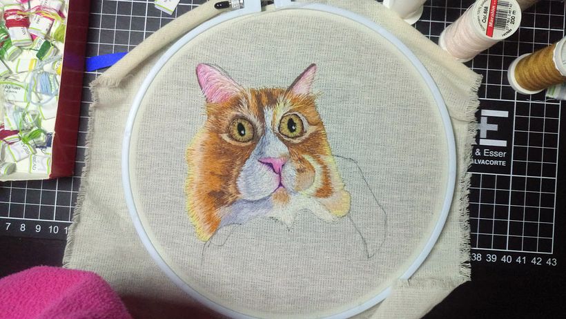 Mi primer Needle painting gatuno 3