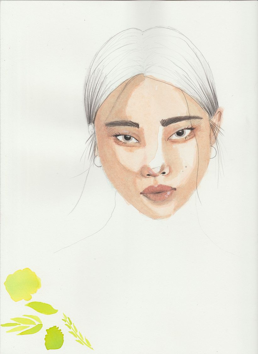 Mi Proyecto del curso: Retrato ilustrado en acuarela 5