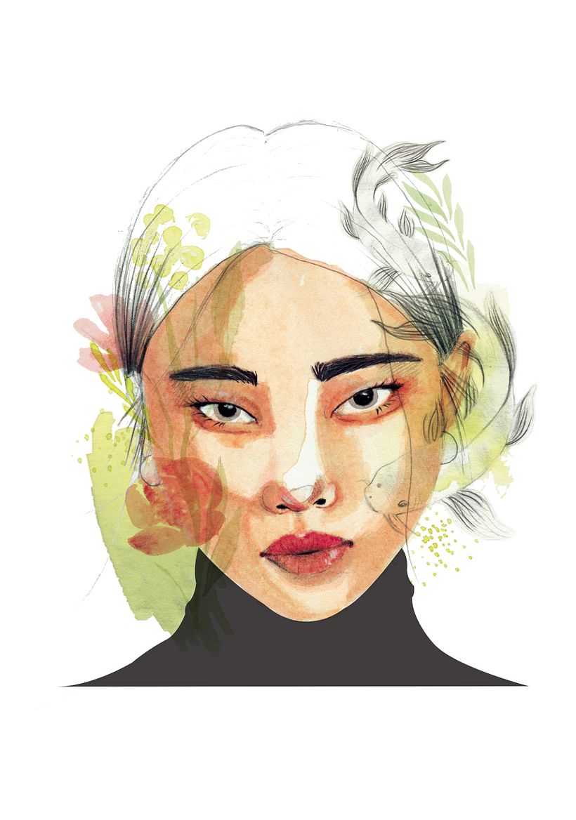 Mi Proyecto del curso: Retrato ilustrado en acuarela 9