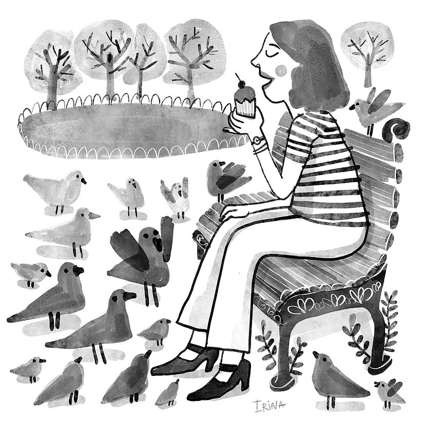 Hungry pigeons